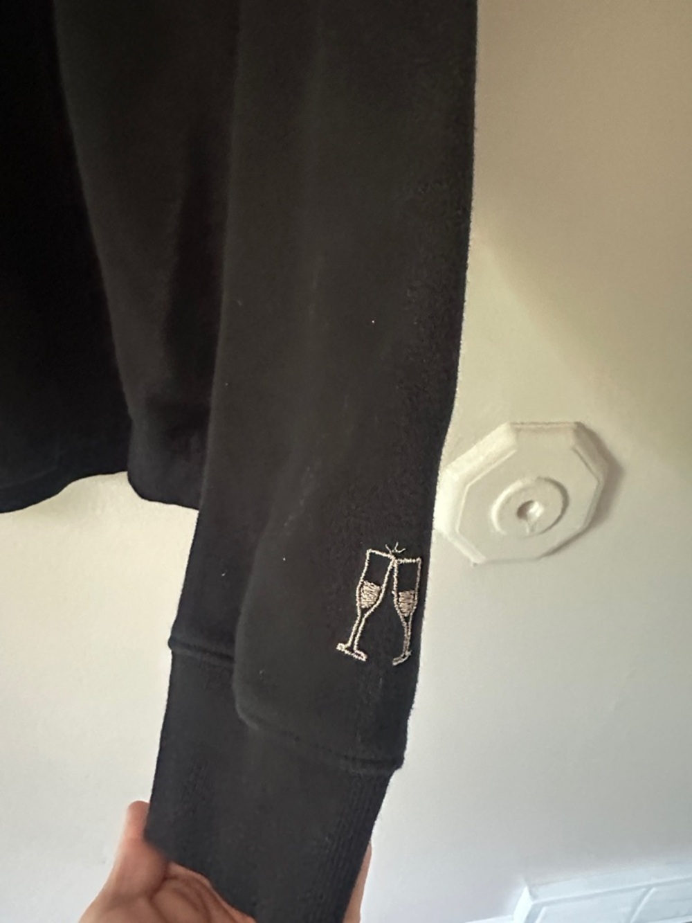 Universal Thread Black Sweatshirt with Metallic Script - Picture 3 of 8